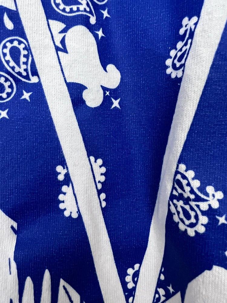 Pro 5 Tshirt Blue Bandana Paisley Drip Designs Diamond Cali Tee Athletic Medium - Picture 4 of 6